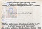 Predstavljanje knjige „Maffeo Vallaresso, Epistolario (‪1450-1471) e gli altri documenti trasmessi dal codice vaticano Barberiniano latino 1809“